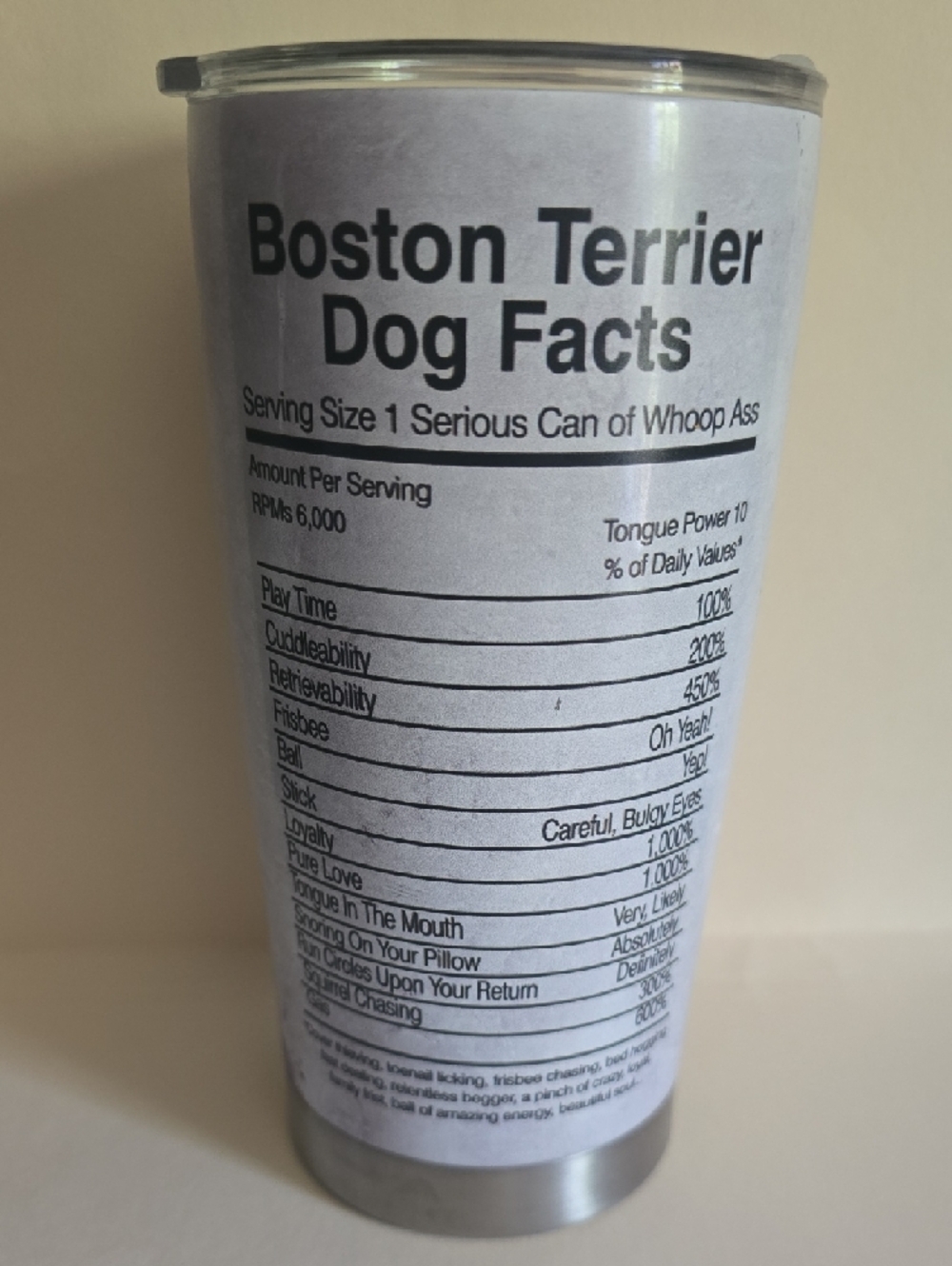 Colorful Watercolor Boston Terrier Stainless Tumbler - Picture 3 of 4